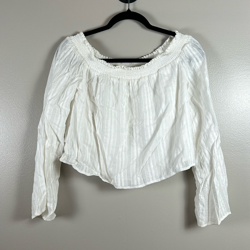 TJD Off Shoulder Bell Sleeve Blouse